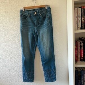 WHITE HOUSE BLACK MARKET The Slim Crop High Rise Women's Denim Jeans Size 6